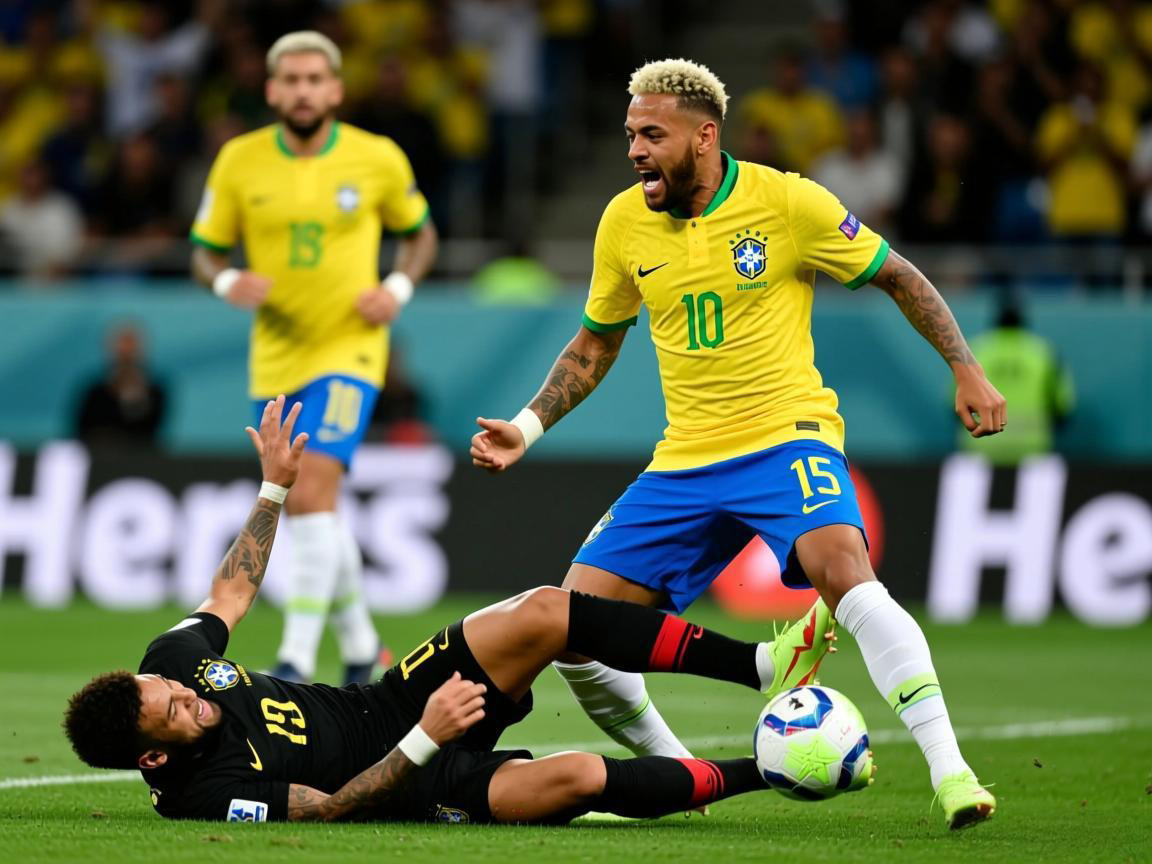 内马尔怒摔对手引争议