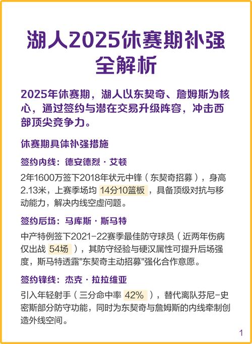 湖人休赛期补强乏力引热议